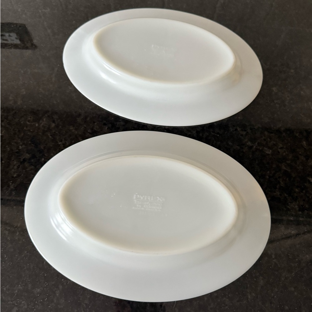 Two Vintage Pyrex Tiburon 793-35 Copper Filigree Oval Serving Platters - Picture 6 of 10